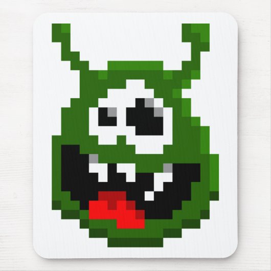 Tapis De Souris Monstre Vert - Pixel Art (Devant)