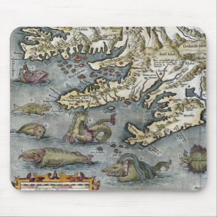 Tapis De Souris Monstres de mer de carte d'Ortelius Mousepad