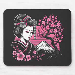 Tapis De Souris Mont Fuji de Geisha japonais Fleur de cerisier jap