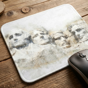 Tapis De Souris Mont Rushmore, œuvre d'art aquarelle présidentiell