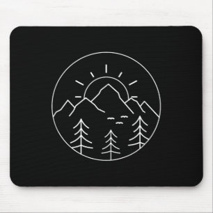 Tapis De Souris Montagne de coucher de soleil Randonnée dans la na