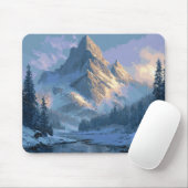 Tapis De Souris Montagne enneigée (Avec souris)