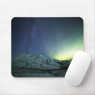 Tapis De Souris Montagnes Aurora Borealis & Milky Way Alaska