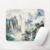 Tapis De Souris Montagnes de la vallée brumeuse (Avec souris)