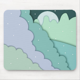 Tapis De Souris Montagnes de neige d'hiver