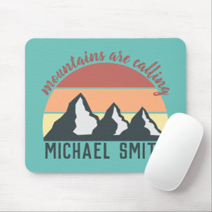 Tapis De Souris Montagnes pastel vintage appellent monogramme ciel