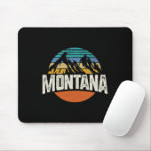 Tapis De Souris Montana Mountains Retro Design Hiking Mt  (Avec souris)