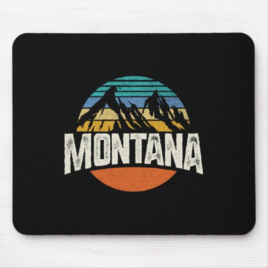Tapis De Souris Montana Mountains Retro Design Hiking Mt (Devant)
