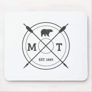 Tapis De Souris Montana Usa Ours Brun Vintage Amérique Souvenir 