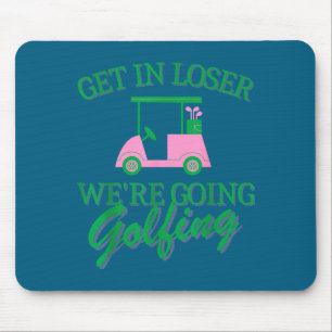 Tapis De Souris Monte dans la voiture de golf mignonne golfeuse ma