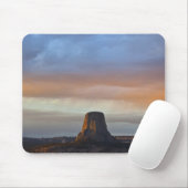 Tapis De Souris Monument national de Devils Tower, tempête au couc (Avec souris)