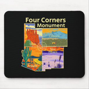 Tapis De Souris Monument vintage de Four Corners avec le parc nati