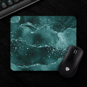 Tapis De Souris Moody Agate   Turquoise Vert Malachite Riche Joyau