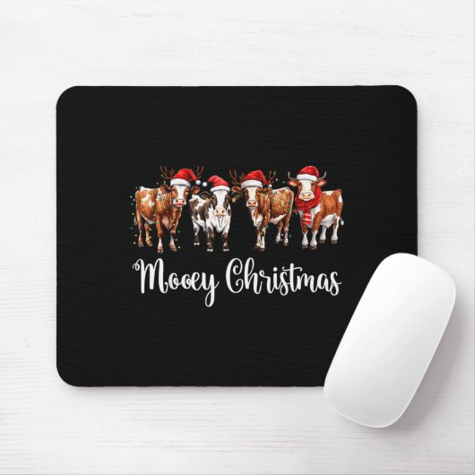 Tapis De Souris Mooey Christmas Cowgirl Xmas Funny Western Christm (Avec souris)
