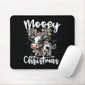 Tapis De Souris Mooey Christmas Heifer Cow Reindeer Christmas Ligh (Avec souris)