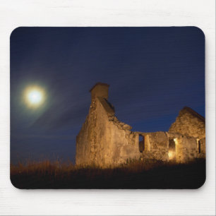 Tapis De Souris Moon Over Cottage Ruins County Galway, Ireland