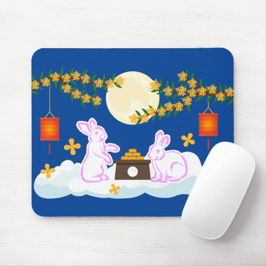 Tapis De Souris Moon Rabbit Mooncake Osmanthus (Avec souris)