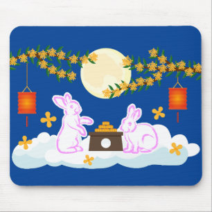 Tapis De Souris Moon Rabbit Mooncake Osmanthus
