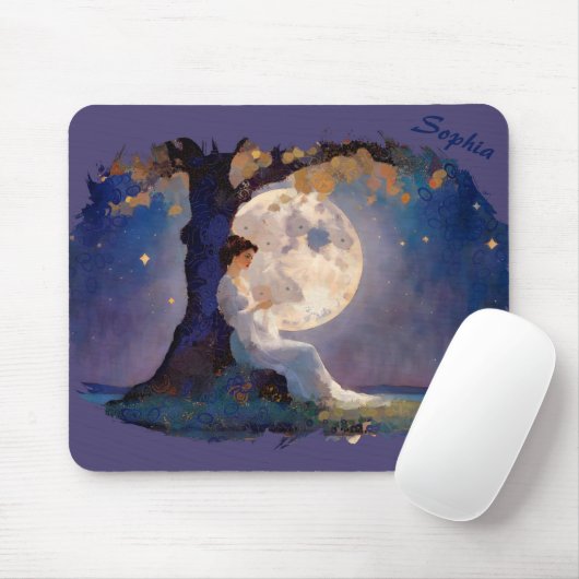 Tapis De Souris Moonlit Dreamer - Serene Night Sky (Avec souris)