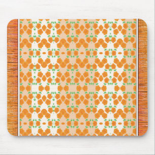 Tapis De Souris Moquette orange concepteur à fleurs