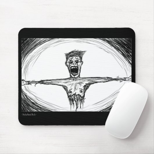 Tapis de souris morbide déchiré et étiré (Avec souris)