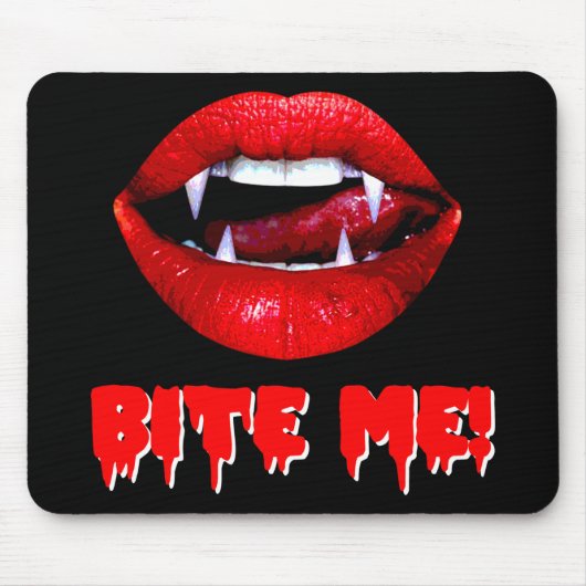 Tapis De Souris Mordez-moi vampire Halloween (Devant)
