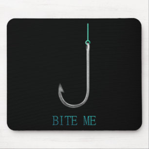 Tapis De Souris Mords Moi Hameçon Pêche Pêcheurs Pêcheurs à la Lig