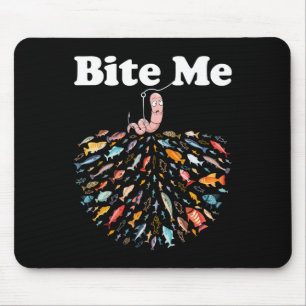 Tapis De Souris Mords Moi Va Pêcher Pêcheur Amateur de Pêche