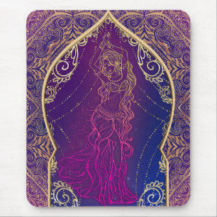 Tapis De Souris Moroccan Purple & Gold Arabian Glam Danse du Ventr