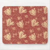 Tapis De Souris Morris Inspiré Lily Flower Botanique Rouge Textile (Devant)