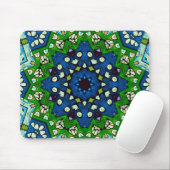 Tapis De Souris Mosaic bleu vert Hippie Boho Mandala (Avec souris)