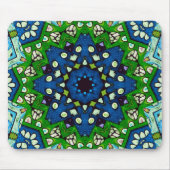 Tapis De Souris Mosaic bleu vert Hippie Boho Mandala (Devant)