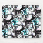 Tapis De Souris mosaïque carré de textures désordonnées en argent  (Devant)