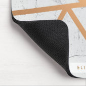 Tapis De Souris Mosaïque de marbre doré noir et blanc (Coin)