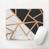 Tapis De Souris Mosaïque de marbre doré noir et blanc (Avec souris)