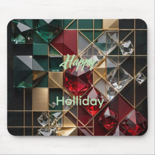 Tapis De Souris Mosaïque de Noël abstraite futuriste de luxe