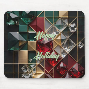 Tapis De Souris Mosaïque de Noël abstraite futuriste de luxe