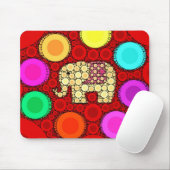 Tapis De Souris Mosaïque rouge géniale de cercles concentriques (Avec souris)