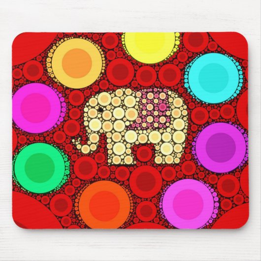 Tapis De Souris Mosaïque rouge géniale de cercles concentriques (Devant)