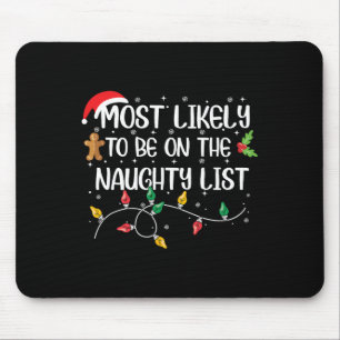 Tapis De Souris Most Likely To Be On The Naughty List Christmas Fa