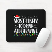 Tapis De Souris Most Likely To Drink All The Wine Christmas (Avec souris)