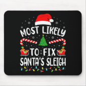 Tapis De Souris Most Likely To Fix Santa Sleigh Xmas Family Matchi (Devant)