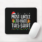Tapis De Souris Most Likely To Hate This Shirt Christmas  (Avec souris)