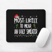 Tapis De Souris Most Likely To Wear An Ugly Sweater Xmas Christmas (Avec souris)