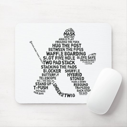 Tapis De Souris Mot d'art du hockey Netminder (Avec souris)