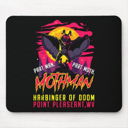 Tapis De Souris Mothman Fun Cryptid Harbinger Part Homme Part Moth (Devant)