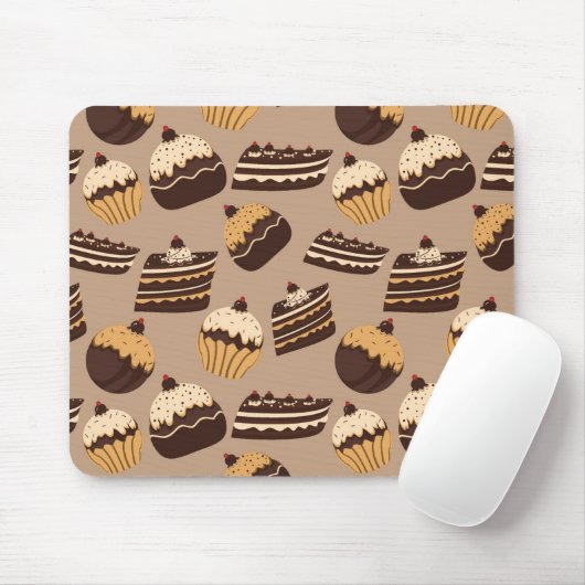 Tapis De Souris Motif 3 de chocolat et de pâtisseries (Avec souris)