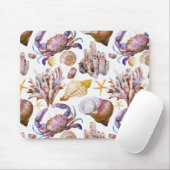 Tapis De Souris Motif 4 de vie marine d'aquarelle (Avec souris)