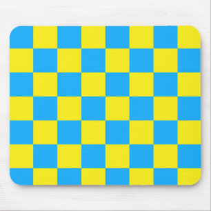 Tapis De Souris Motif à carreaux à damier jaune bleu