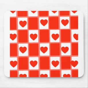 Tapis De Souris Motif à carreaux Cœur Rouge Rétro : AesClipboard